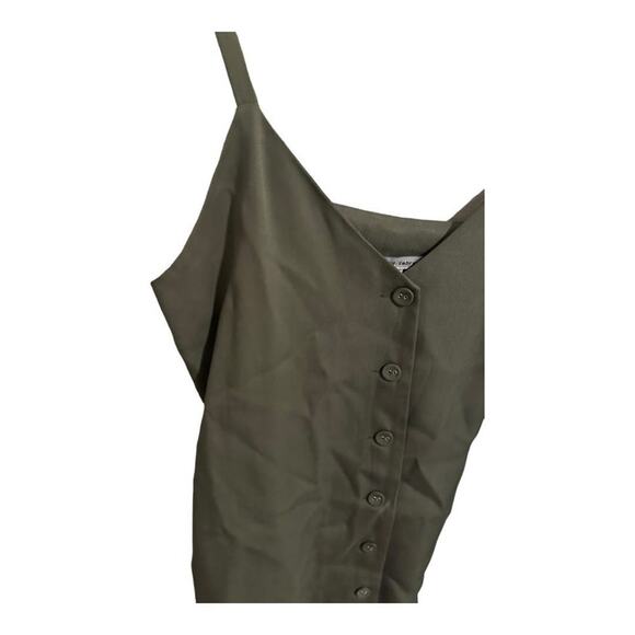 Naked Zebra Olive Green Button-Up V-Neck Tank Top - Women's M - Picture 13 of 13